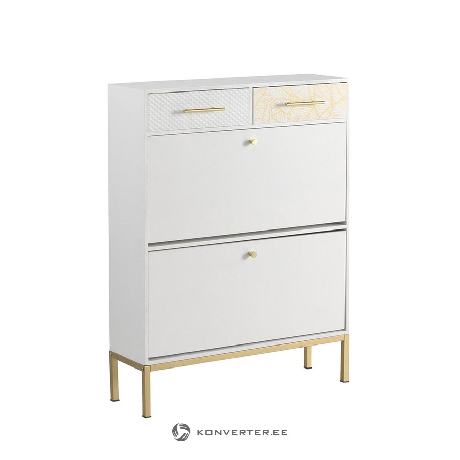 White shoe cabinet with golden legs luxa (gauge) Konverter
