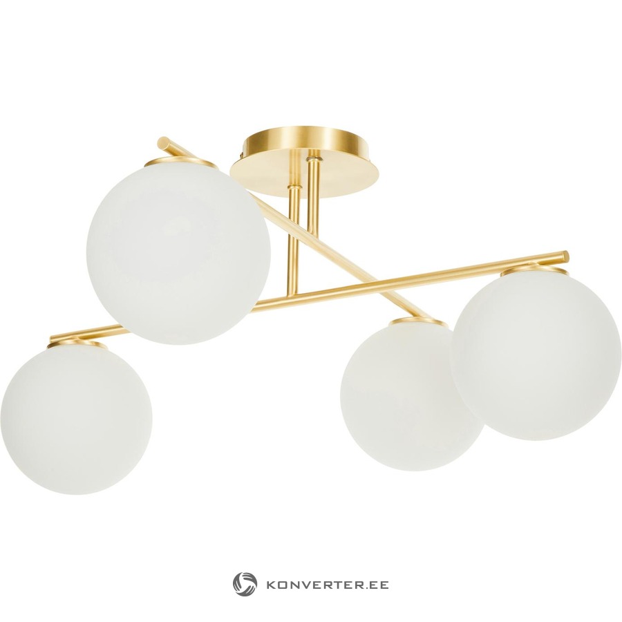 white and gold flush mount light