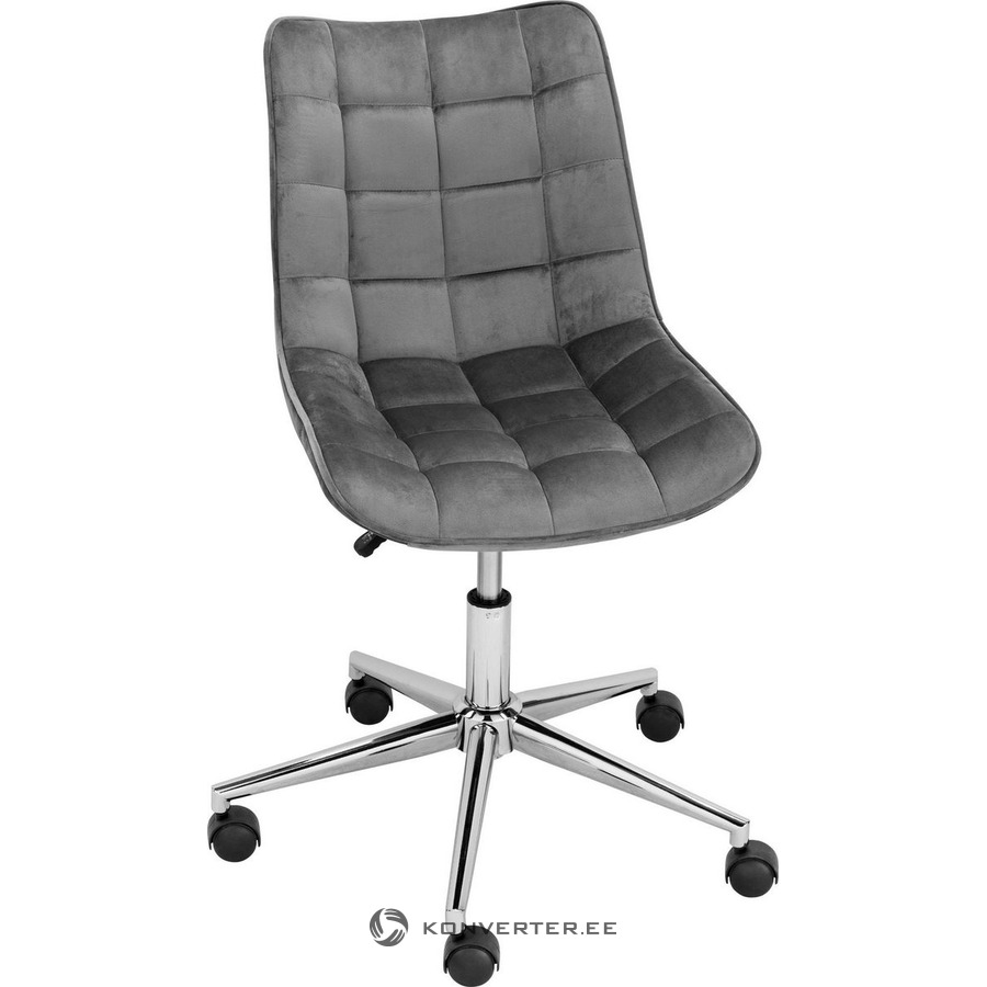 Gray velvet office chair with lock Konverter Sisustuskeskus